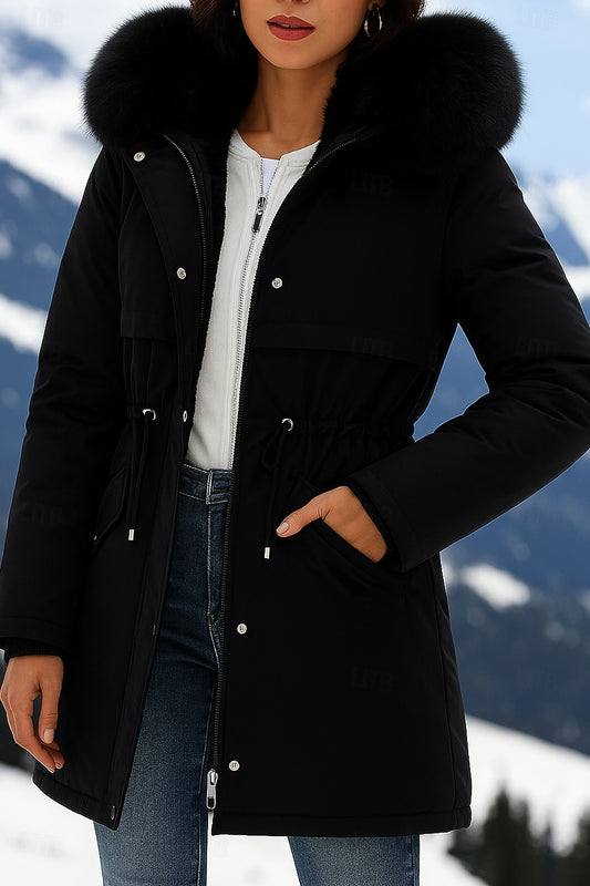 Sherpa-Lined Hooded Winter Coat